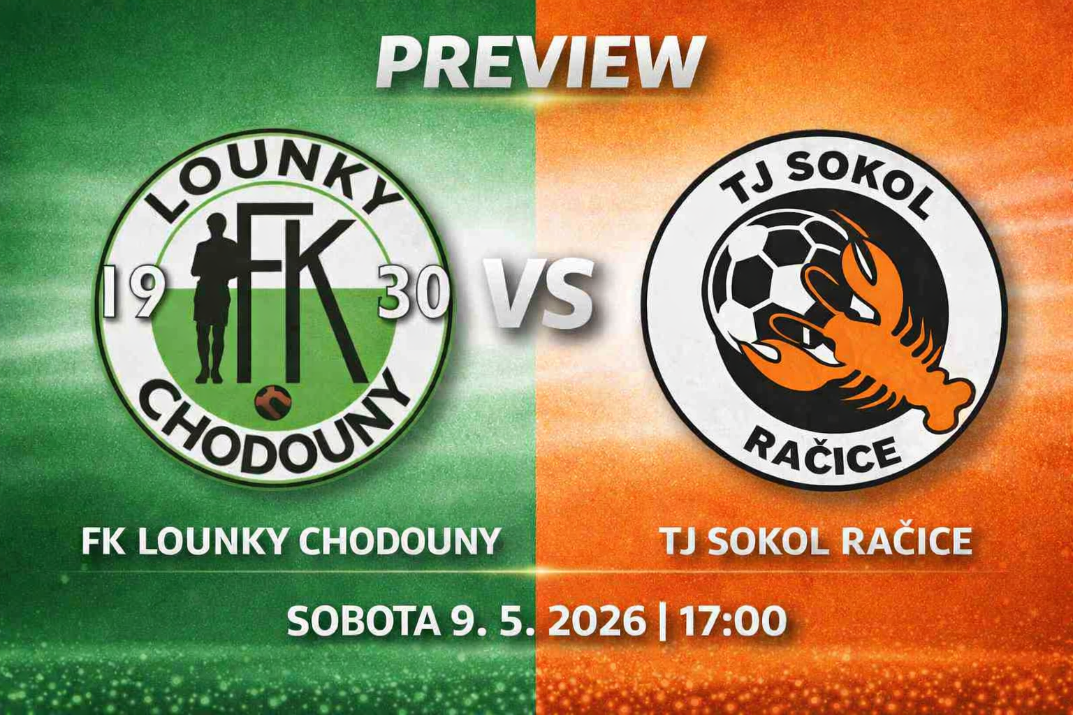 Preview: Sobota 9. 5. 2026, 17:00 FKLCH – TJ Sokol Račice