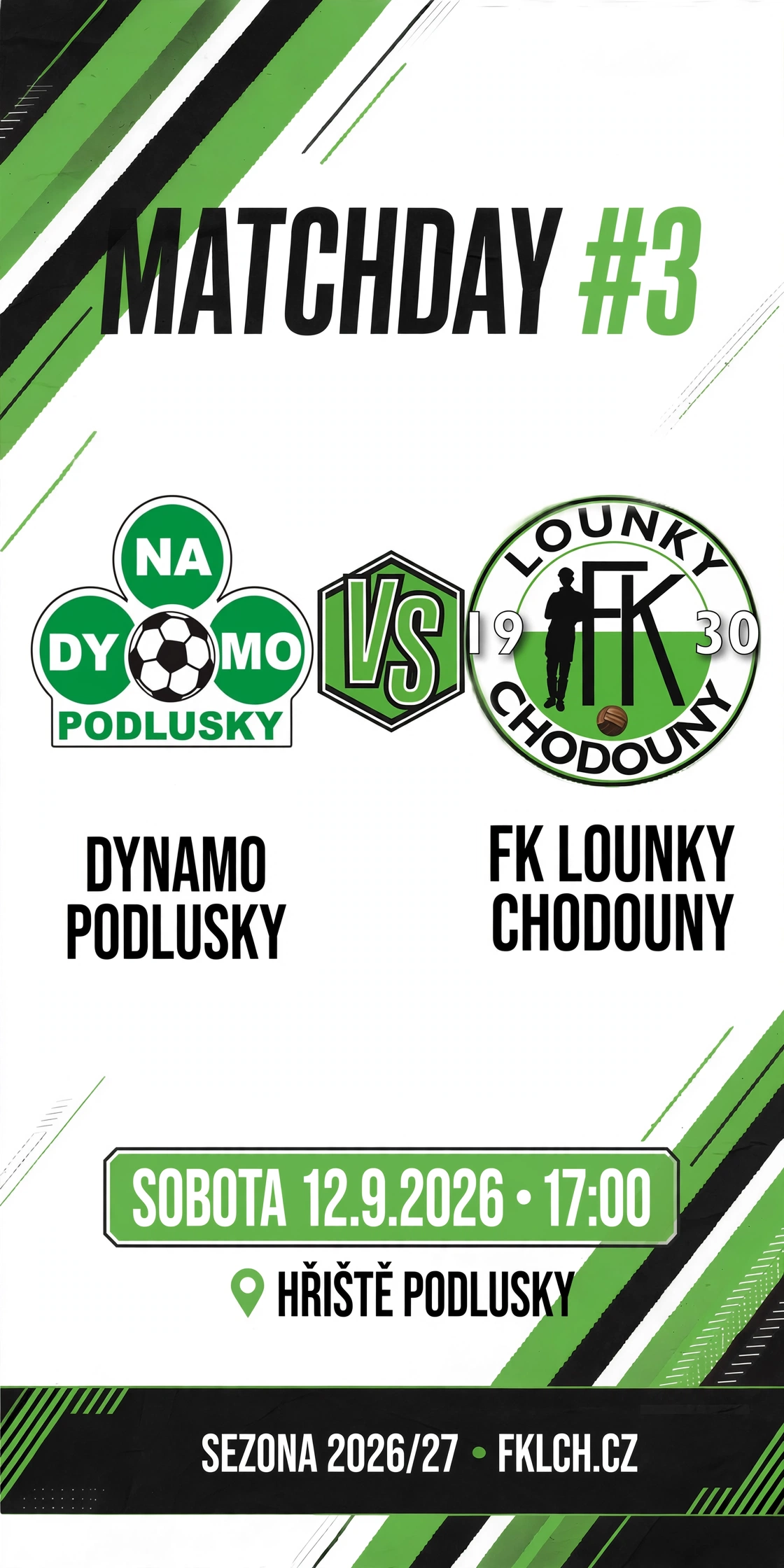 Preview: Sobota 12.09. 2026, 17:00 Dynamo Podlusky vs FKLCH